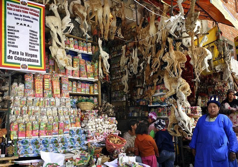 Рынок ведьм в столице Боливии