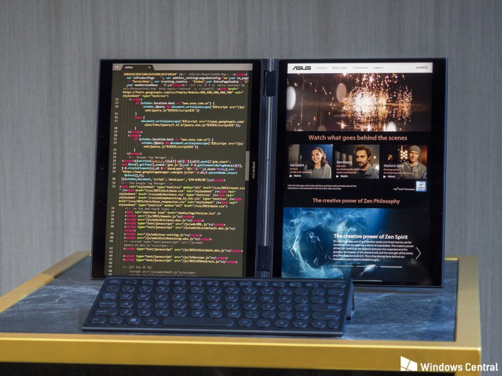ASUS представила прототип ноутбука с сенсорным экраном вместо клавиатуры