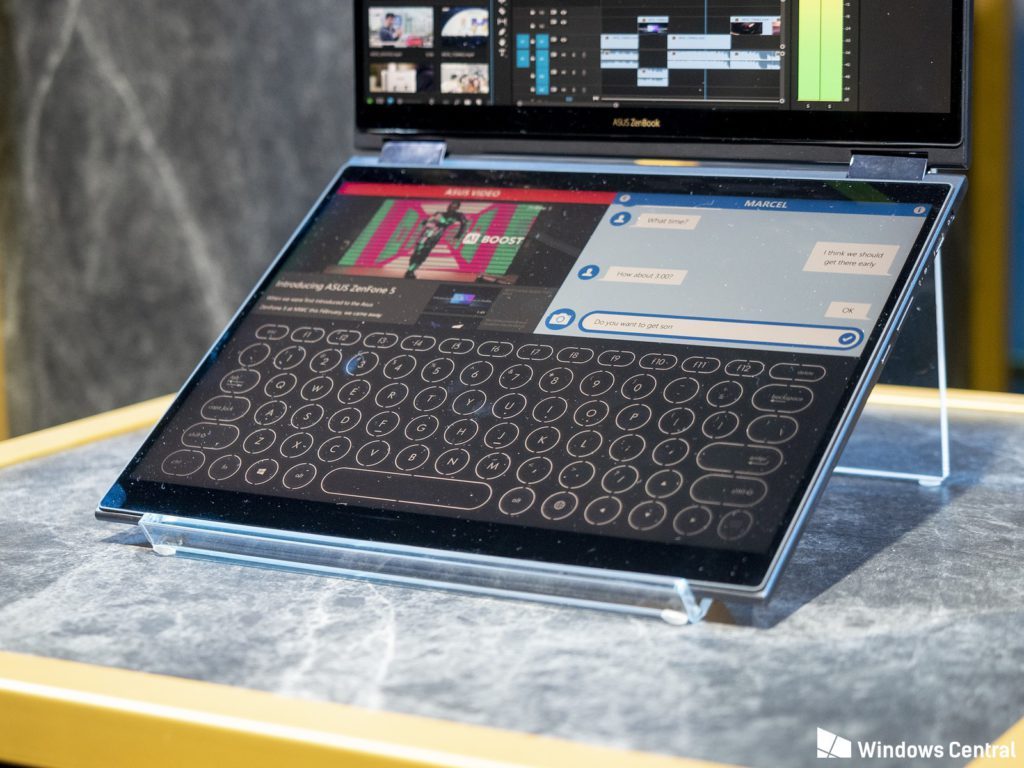 ASUS представила прототип ноутбука с сенсорным экраном вместо клавиатуры