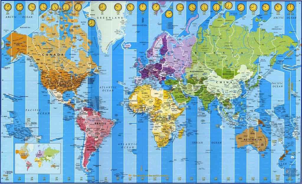 Страна, имеющая самое большое количество часовых поясов в мире