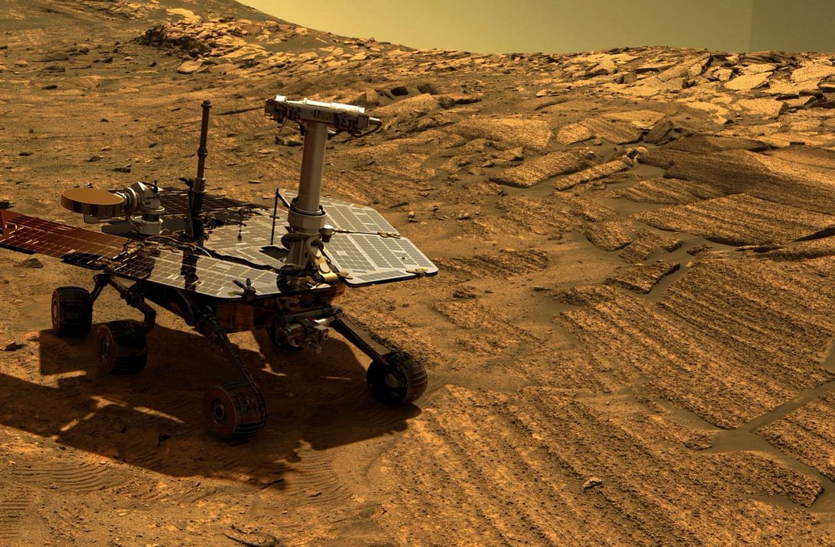 На Марсе бушует пылевая буря. Жизнь одного из марсоходов NASA под угрозой.