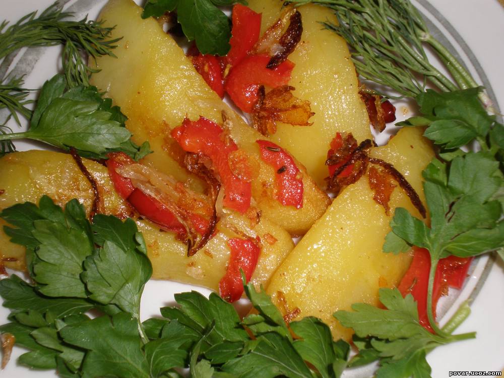 Острая картошка с болгарским перцем