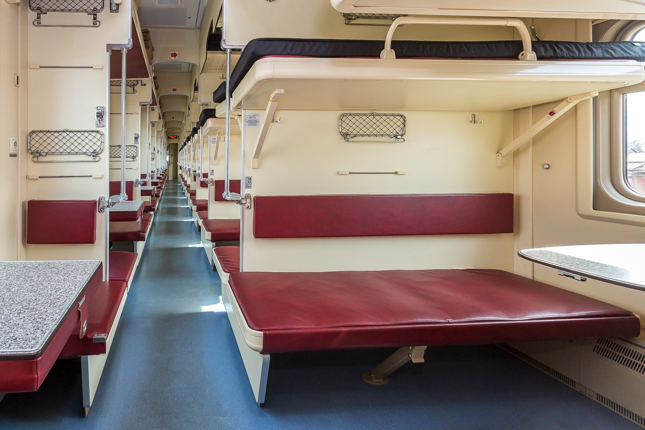 Как выглядит плацкарт в поезде фото внутри вагона