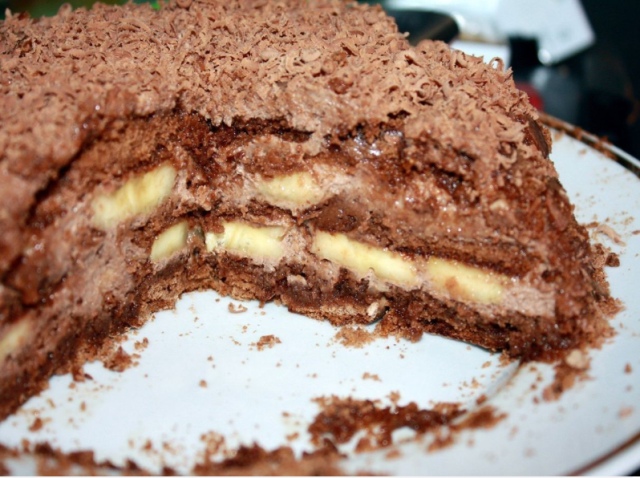 Обалденный шоколадно-банановый торт из пряников