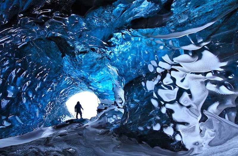 Словно застывшие волны: пещера изо льда Скафтафетль в Исландии