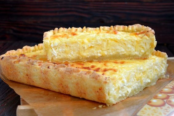 Творожный тарт с творожно-сырной начинкой