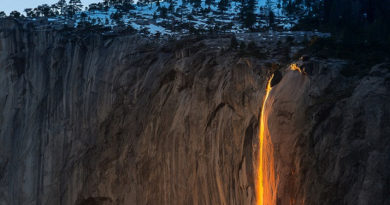 Водопад, превращающийся в «огненный» поток